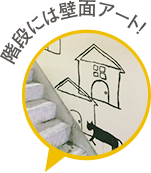 階段には壁面アート！